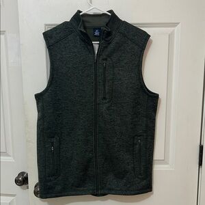 George Men's Full-Zip fleece Vest size medium green black